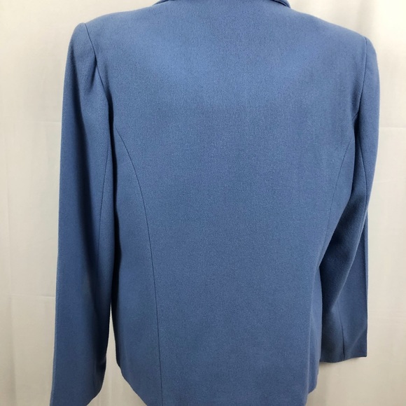 ADOLFO wool powder blue fully lined blazer 6 - Picture 7 of 7